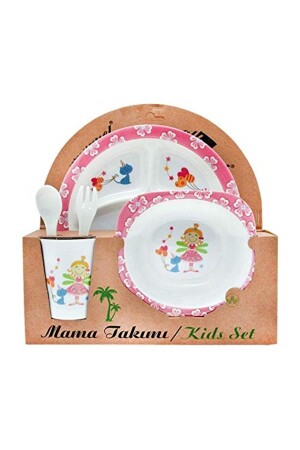 Prenses Melamin Bebek Mama Yemek Tabağı Kabı Bardak Kaşık 5li Set. ALASHOPTY1011924 - 2