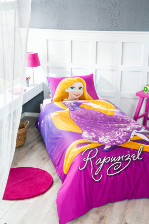 Princess Cindirella - Rapunzel Tek Kişilik Disney Lisanslı Çocuk Nevresim Takımı Mavi Çift T CİNDERELLA - 3