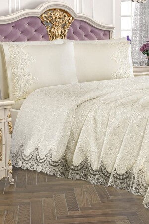 Princess Doppelbett-Bettwäsche-Set, Creme, 8681235012147 - 2