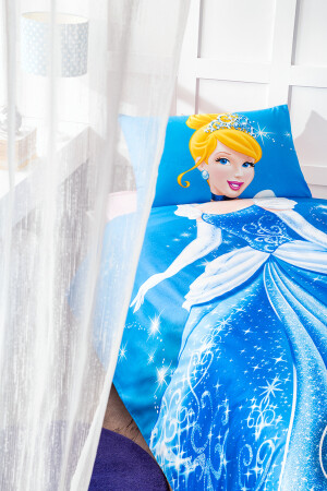 Prinzessin Aschenputtel – Rapunzel Einzelbettbezug-Set für Kinder, lizenziert von Disney, Blau, Doppelbett, CİNDERELLA - 4