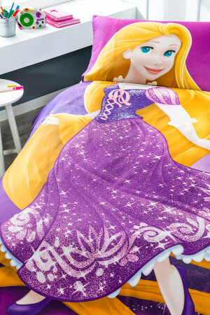 Prinzessin Aschenputtel – Rapunzel Einzelbettbezug-Set für Kinder, lizenziert von Disney, Blau, Doppelbett, CİNDERELLA - 7