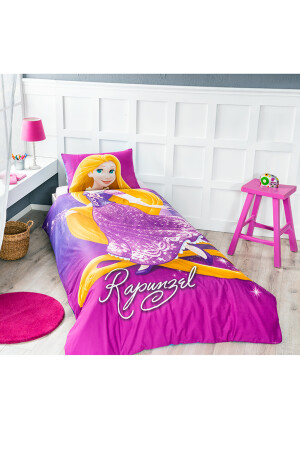 Prinzessin Aschenputtel – Rapunzel Einzelbettbezug-Set für Kinder, lizenziert von Disney, Blau, Doppelbett, CİNDERELLA - 9