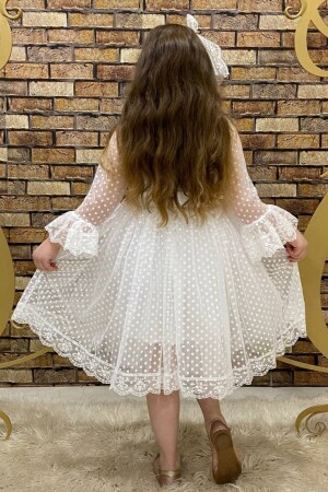 Prinzessin-Modell, weißes Kinder-Abendkleid ABY4441 - 2