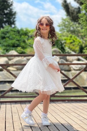 Prinzessin-Modell, weißes Kinder-Abendkleid ABY4441 - 2