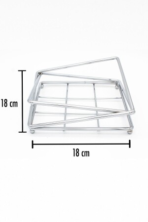 Prisma-Modell, silberner Serviettenhalter aus rostfreiem gefülltem Eisen, Präsentation von Küchengeschirr, 18 x 18 - 6
