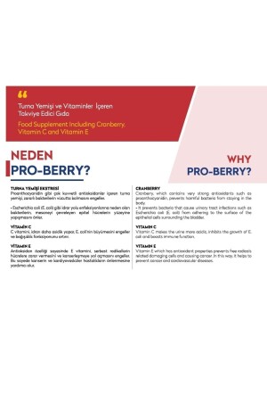 Pro-berry Kaşıntı & Idrar Yolu Enfeksiyonları Turna Yemişi E & C Vitaminleri 60 Kapsül - 6