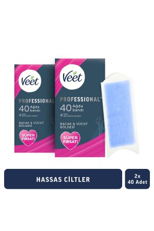 Professionelle Wachsstreifen für empfindliche Haut, Beine und Körperbereich, Superangebot, 80 Stück (40 x 2) - 1