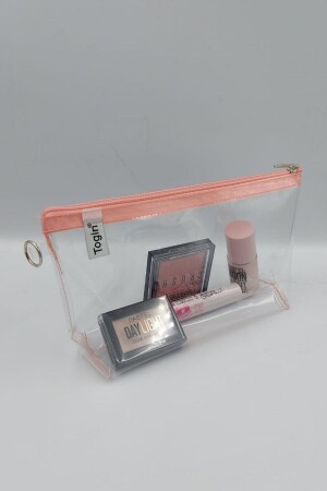 Puderfarbe – Transparente Dreieck-Make-up-Tasche - 2