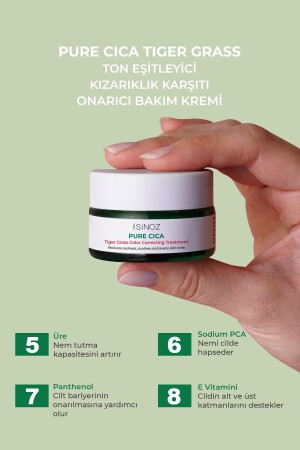 Pure Cica Tiger Grass Tone Equalizing Intensiv Repairing Beruhigende Anti-Rötungs-Gesichtscreme 15 ml - 7