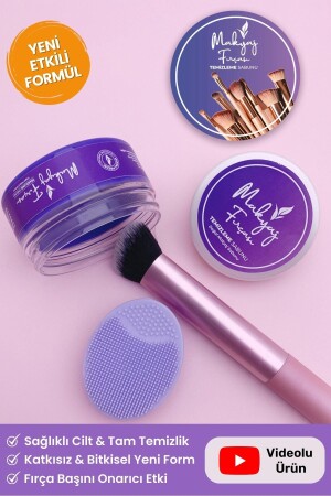 Pure Clean Makyaj Fırçası & Süngeri Temizleme Sabunu Ve Silikon Matı Natural Makeup Brush Remover Doğal Makyaj Aparatı İçin Temizleyici - 2