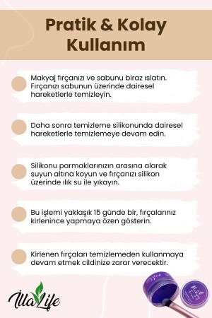 Pure Clean Makyaj Fırçası & Süngeri Temizleme Sabunu Ve Silikon Matı Natural Makeup Brush Remover Doğal Makyaj Aparatı İçin Temizleyici - 9