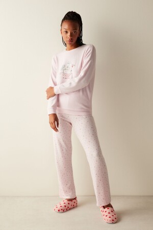 Pyjama-Oberteil aus weichem Sweatshirt von Sweet Home in Rosa - 1