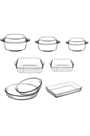 Pyrex-Glas-Set 8-teilig. Borcam Pot Ofenblech-Set Fma192881 Fma04596 Fma03121 515 - 2