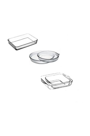 Pyrex-Ofenblech – 5 Pyrex Pyrex-Set 091oa 088oa 061oa Fma02253 Fma03121 Fma04596 285 159028-5 - 3