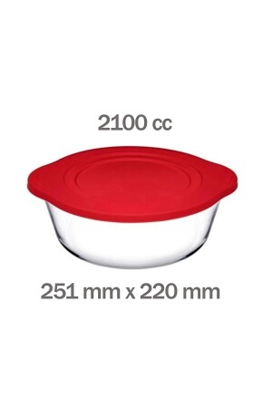 Pyrex-Set mit rotem Deckel, 7-teilig, 59000642356 - 7