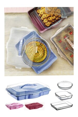 Pyrex-Transportbehälter, quadratisch, rund, rechteckig, 3-in-1-CNS-Pyrex-Transport - 3