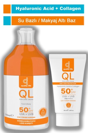 Ql 110 ml und 50 ml Sonnenschutz-Set für Gesicht und Körper – Anti-Makel-Hyaluronsäure und Kollagen QLGKS50 - 2