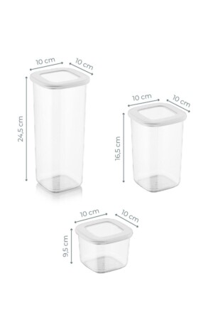 Quadratische Frischhaltedosen mit Folienbeschriftung, 24er-Set, 8 x (0,55 Liter, 1,2 Liter, 1,75 Liter), Weiß BNM24LU - 10