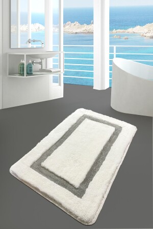 Quadrato Gri 70x120 Cm Banyo Halısı Paspas Kaymaz Taban Yıkanabilir 8683264268236 - 2