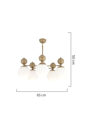 Quarz-Kronleuchter, 5-teilig, antikweiß, Glas, modern, für Flur, Schlafzimmer, Wohnzimmer, 3947-05-FR - 7