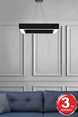 Quattro ( Siyah Kasa, Beyaz Işık ) Ledli Modern Led Avize, Salon, Mutfak, Oturma Yatak Odası, Sarkıt Quattro-S65 - 3