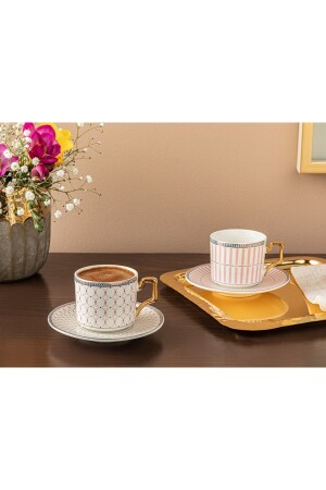 Rabecca Porzellan-Set mit 2 Kaffeetassen 90 ml rosa 10033966 - 2