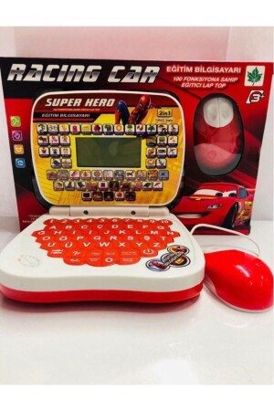 Racing Cars Eğitici Oyuncak Bilgisayar Oyuncak Laptop Türkçe Ingilizce 100 Fonksiyonlu PRA-6167135-7569 - 2