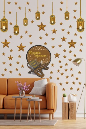 Ramadan-Thema – Willkommens-Ramadan-Wand-Glasaufkleber-Set, 60 x 65 - 3