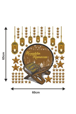 Ramadan-Thema – Willkommens-Ramadan-Wand-Glasaufkleber-Set, 60 x 65 - 4