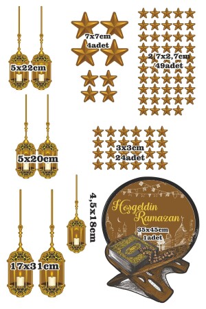 Ramadan-Thema – Willkommens-Ramadan-Wand-Glasaufkleber-Set, 60 x 65 - 5