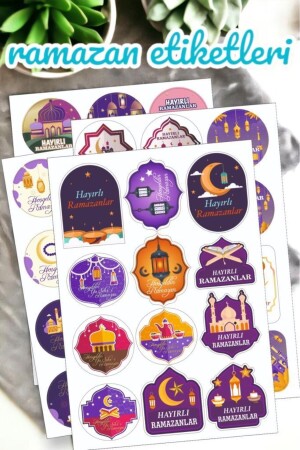 Ramazan Ayı Hayırlı Ramazanlar Etiket Seti Sticker Hediye Ramazan Paketi - 4