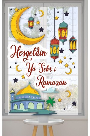 Ramazan Ayı Temalı Cam Duvar Süsleri Hoşgeldin Ramazan Sticker Seti rra - 1