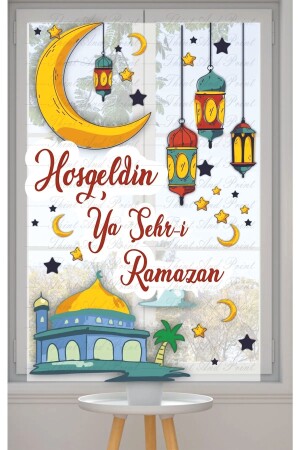 Ramazan Ayı Temalı Cam Duvar Süsleri Hoşgeldin Ramazan Sticker Seti - 1