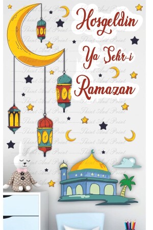 Ramazan Ayı Temalı Cam Duvar Süsleri Hoşgeldin Ramazan Sticker Seti - 3