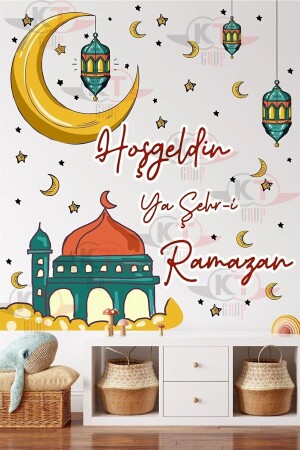 Ramazan Ayı Temalı Cam Duvar Süsleri Hoşgeldin Ramazan Sticker Seti - 1