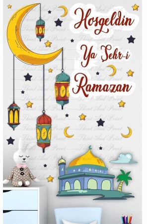 Ramazan Ayı Temalı Cam Duvar Süsleri Hoşgeldin Ramazan Sticker Seti - 3