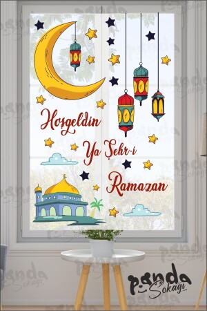 Ramazan Ayı Temalı Cam Duvar Süsleri Hoşgeldin Ramazan Sticker Seti Ramazan Süsleri - 1