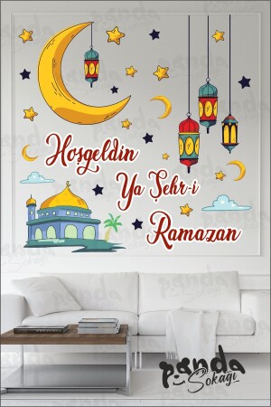 Ramazan Ayı Temalı Cam Duvar Süsleri Hoşgeldin Ramazan Sticker Seti Ramazan Süsleri - 4