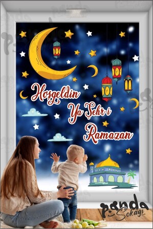 Ramazan Ayı Temalı Cam Duvar Süsleri Hoşgeldin Ramazan Sticker Seti Ramazan Süsleri - 8