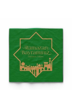 RAMAZAN BAYRAMI MÜBAREK OLSUN YEŞİL PEÇETE - 1