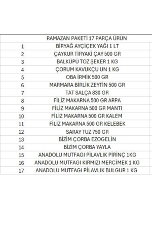 Ramazan paketi kumanya yardım gıda erzak kolisi lüks paket 17 parça ürün - 4