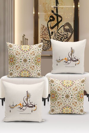 Ramazan Serisi Çift Tarafı Dijital Baskılı 4'lü Kırlent Kılıfı Seti (Ramadan Cushion Cover Set) - 1