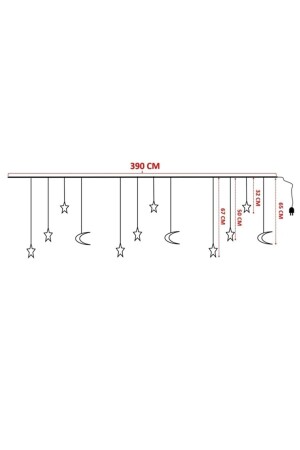 Ramazan Süsü Hediyelik 8 Fonksiyonlu Ay Yıldız Perde Ledli Mika Sarkıt Led - 7