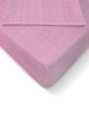 Ranforce 120 x 200 cm elastisches Bettlaken-Set – Rosa - 2