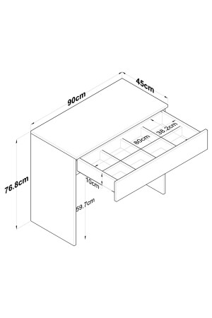 Rani Bj104 Schminktisch, Einzelschublade, Schmuck-Organizer, Weiß 2342 - 4