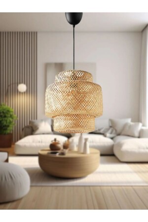 Rattan 30 cm Avize Bambu-İskandinav-Bohem-Modern Aydınlatma - 3