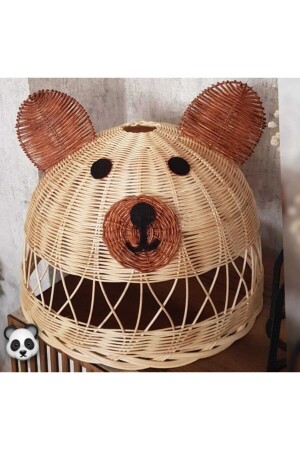 Rattan Bambu Çocuk Odası Avize Ayı Figürlü Panda Kulaklı Avize Ayı01 - 4