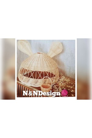 Rattan Bambu Çocuk Odası Tavşan Kulaklı Avize NNDESIGN023 - 4