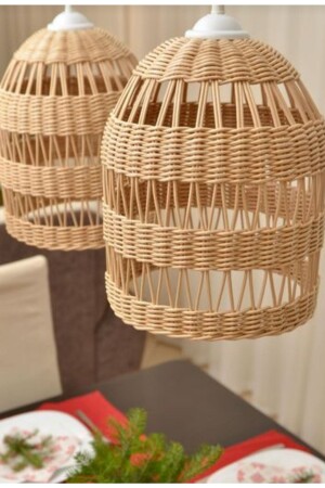 Rattan Bambu Hasır Avize Gtyhvfty - 1