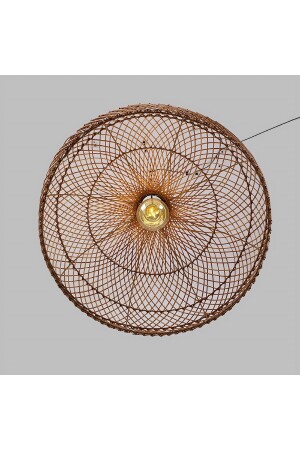 Rattan Sarkıt Avize Tekli Avize Salon Avize Ahşap Avize 60x45cm RSST-6045 - 6